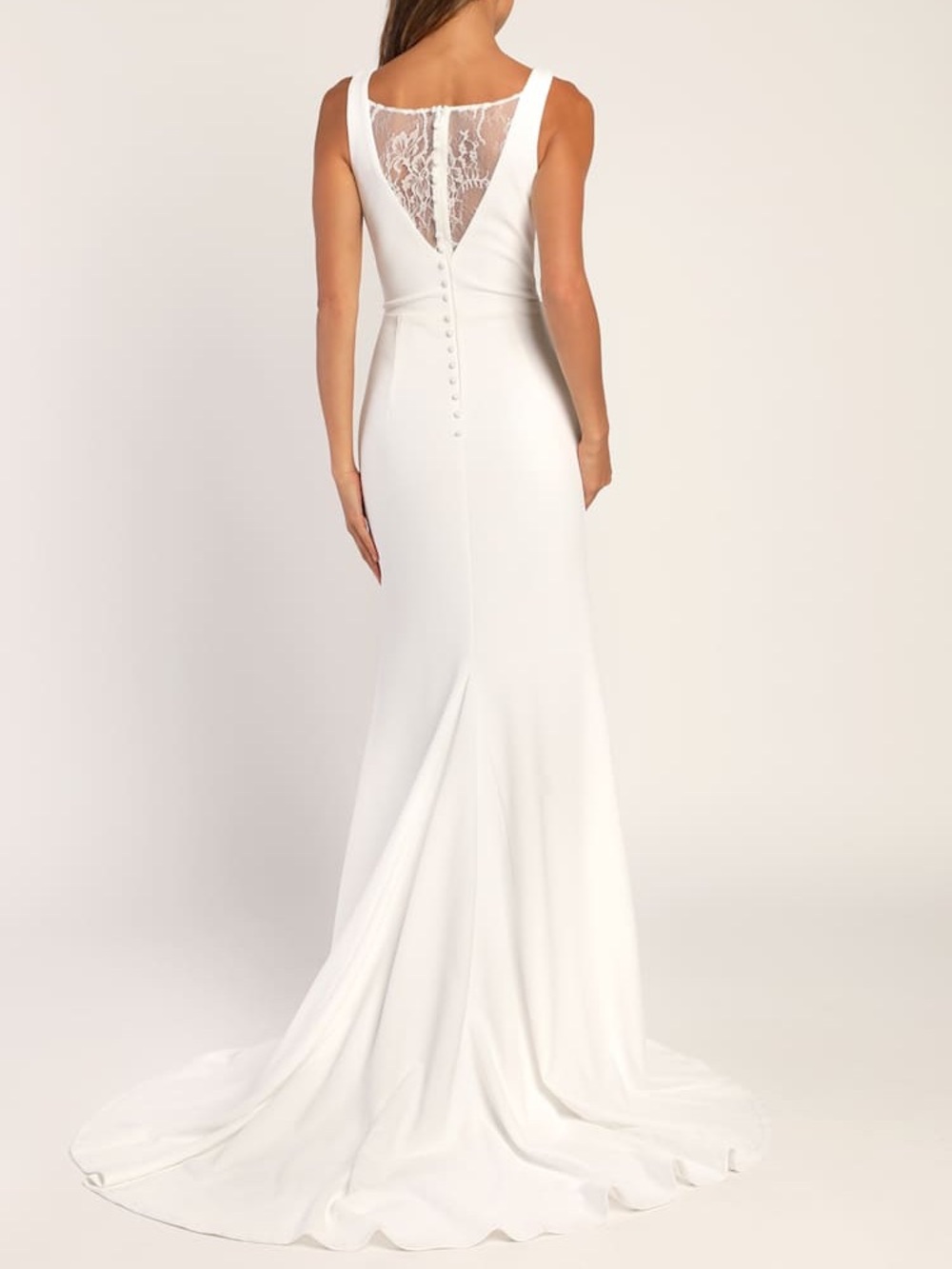 Lulus Long Lasting Love Ivory Lace V-neck Mermaid Dress Size XS NWT - Picture 3 of 16